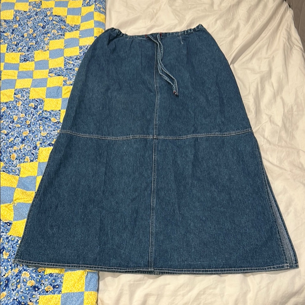 Vintage denim maxi skirt size small